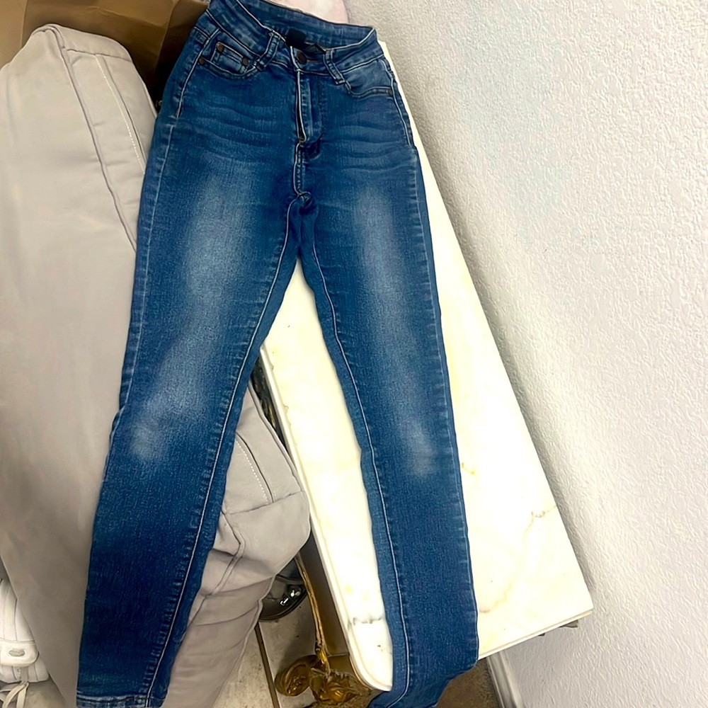High rise skinny jeans
